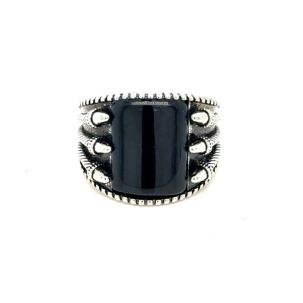 Black‎ Stone Claw Ring